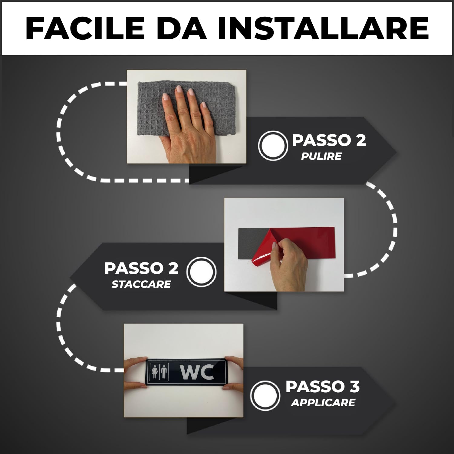 LEIASA | Segnale Accesso Vietato - 7,5 x 23 cm - Spessore 2 mm - Acril