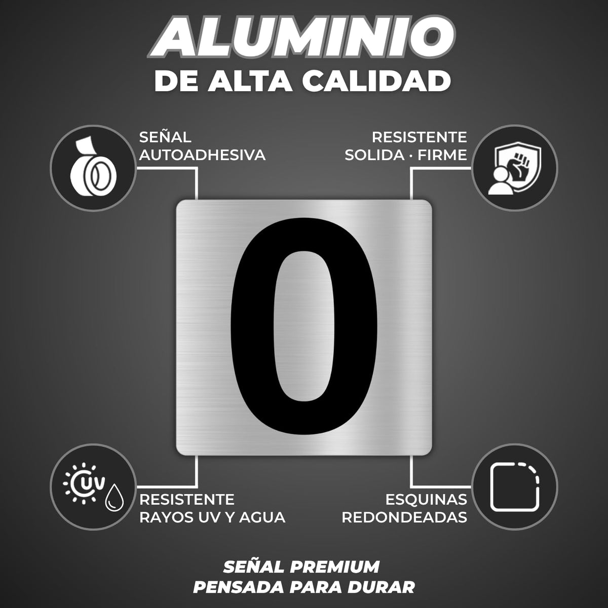 LEIASA | Numéro Maison Adhésif - 10x10 cm - Aluminium - Plaque Apparte