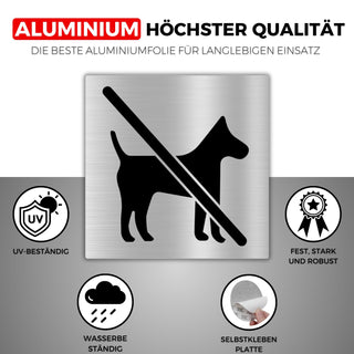 LEIASA | Selbstklebendes Hunde Verboten Schild - 10x10 cm - 0,8 mm Dic