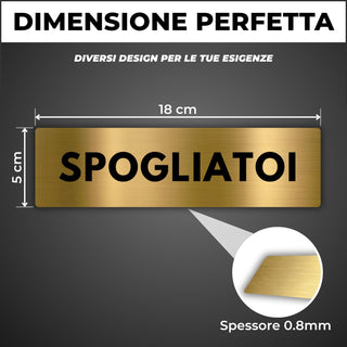LEIASA | Segnale Spogliatoio - 5x18 cm - Alluminio - Cartello Spogliat