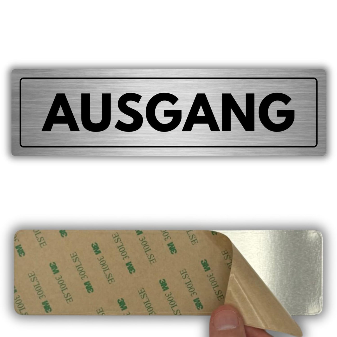 LEIASA | Schild Ausgang - 5 x 18 cm - Stärke 0,8 mm - Aluminium - Selb