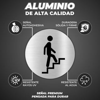 LEIASA | Panneau Montée d'Escalier - Ø 10 cm - Aluminium - Étage Supér