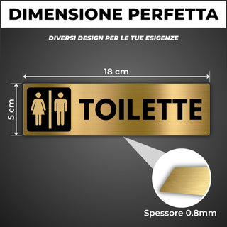 LEIASA | Segnale Bagno Uomo Donna - 5x18 cm - Alluminio - Cartello Ser