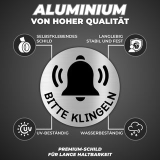 LEIASA | Selbstklebendes Schild Klingel drücken - Durchmesser Ø 100 mm