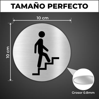 LEIASA | Panneau Montée d'Escalier - Ø 10 cm - Aluminium - Étage Supér