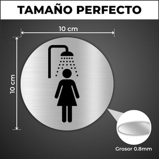 LEIASA | Cartello Docce Donne · Alluminio Ø 100 mm