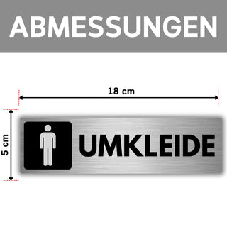 LEIASA | Selbstklebendes Schild Herren-Umkleide - 5x18 cm - Dicke 0,8 