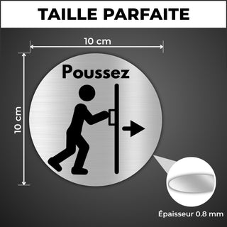 LEIASA | Panneau Adhésif Pousser Porte - Diamètre Ø 100 mm - Épaisseur