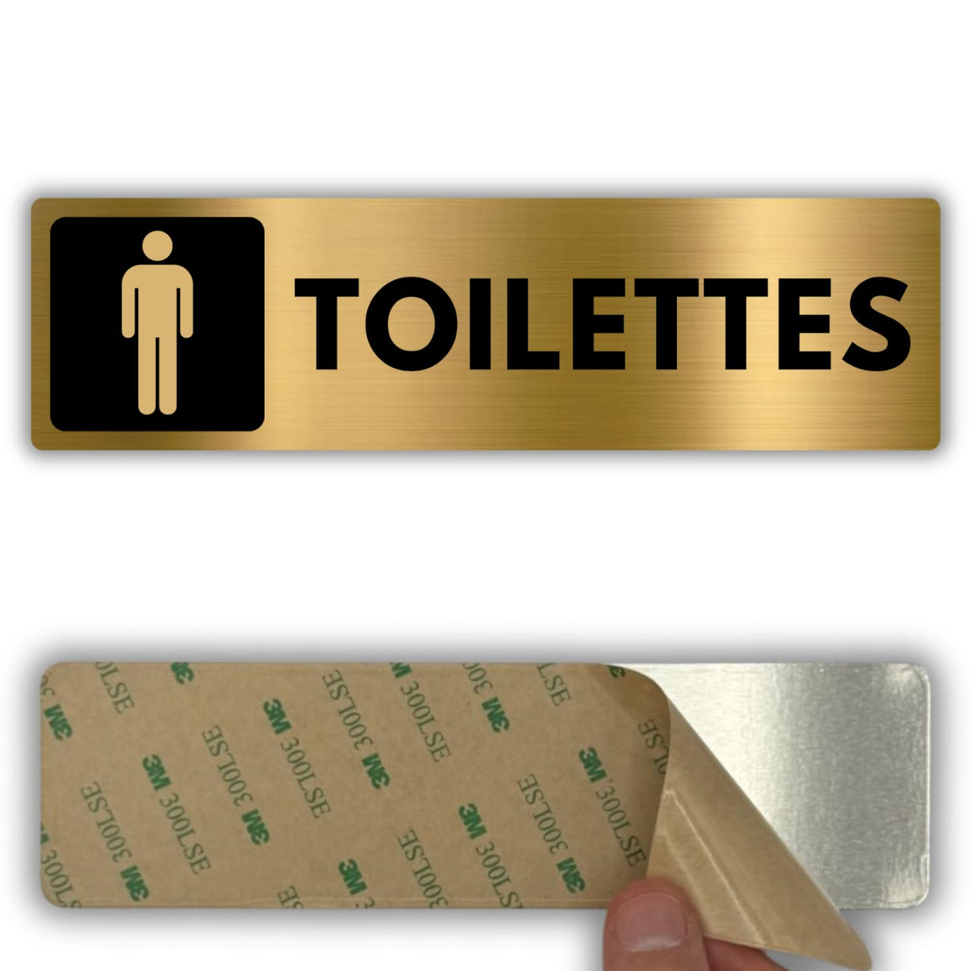 LEIASA | Panneau Toilettes Homme - 5x18 cm - Aluminium - WC pour Messi