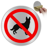 LEIASA | Panneau Interdit aux Chiens - Ø 10 cm - Aluminium - Épaisseur 0,8 mm - Résistant aux intempéries - Impression UV