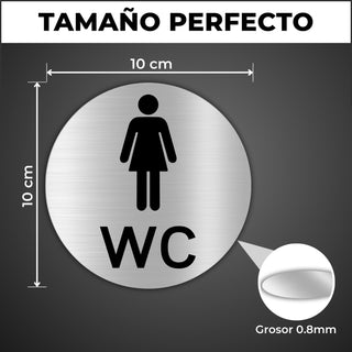 LEIASA | Cartello Bagno Donna - 5x18 cm - Alluminio - Targa Toilette S