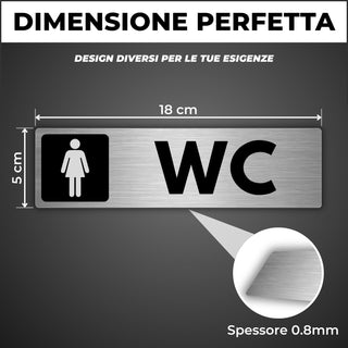 LEIASA | Segnale adesivo Bagno Donna - 5x18 cm - Spessore 0,8 mm - All