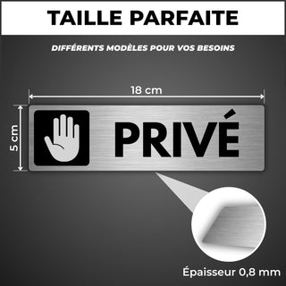 LEIASA | Panneau Adhésif Privé - 5x18 cm - Épaisseur 0,8 mm - Aluminiu