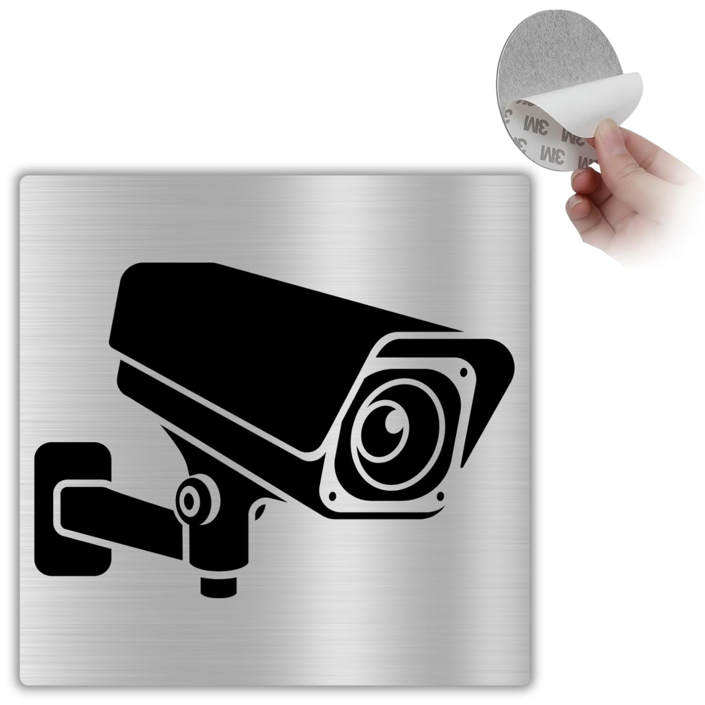 LEIASA | Schild Videoüberwachung - 10x10 cm - Aluminium - Hinweisschil