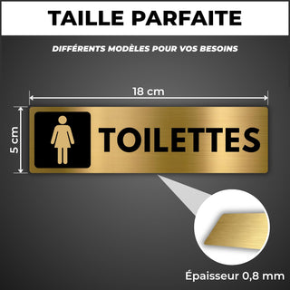 LEIASA | Panneau Toilettes Femme - 5x18 cm - Aluminium - Pictogramme D