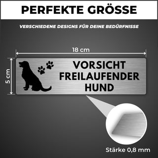 LEIASA | Schild Vorsicht Hund - 5 x 18 cm - Stärke 0,8 mm - Aluminium 