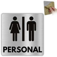 LEIASA | Schild WC Personal - 12x12 cm - Aluminium - Personaltoilette - Toilette Nur Für Mitarbeiter - Kein Kunden WC - Mitarbeiter Toilette - Sanitär - Dicke 0,8 mm - (Personal)