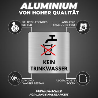 LEIASA | Schild Kein Trinkwasser - 12x12 cm - Aluminium - Kein Warnung