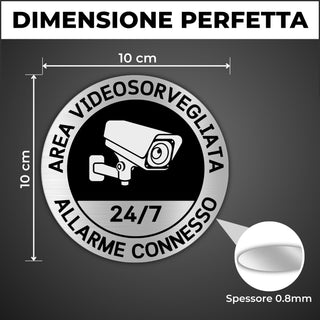 LEIASA | Segnale Adesivo Cartello Videosorveglianza - Spessore 0.8 mm 