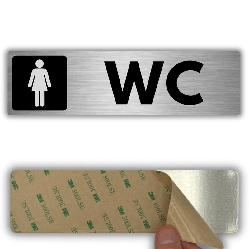 LEIASA | Schild WC Herren - 5 x 18 cm - Stärke 0,8 mm - Aluminium - Se