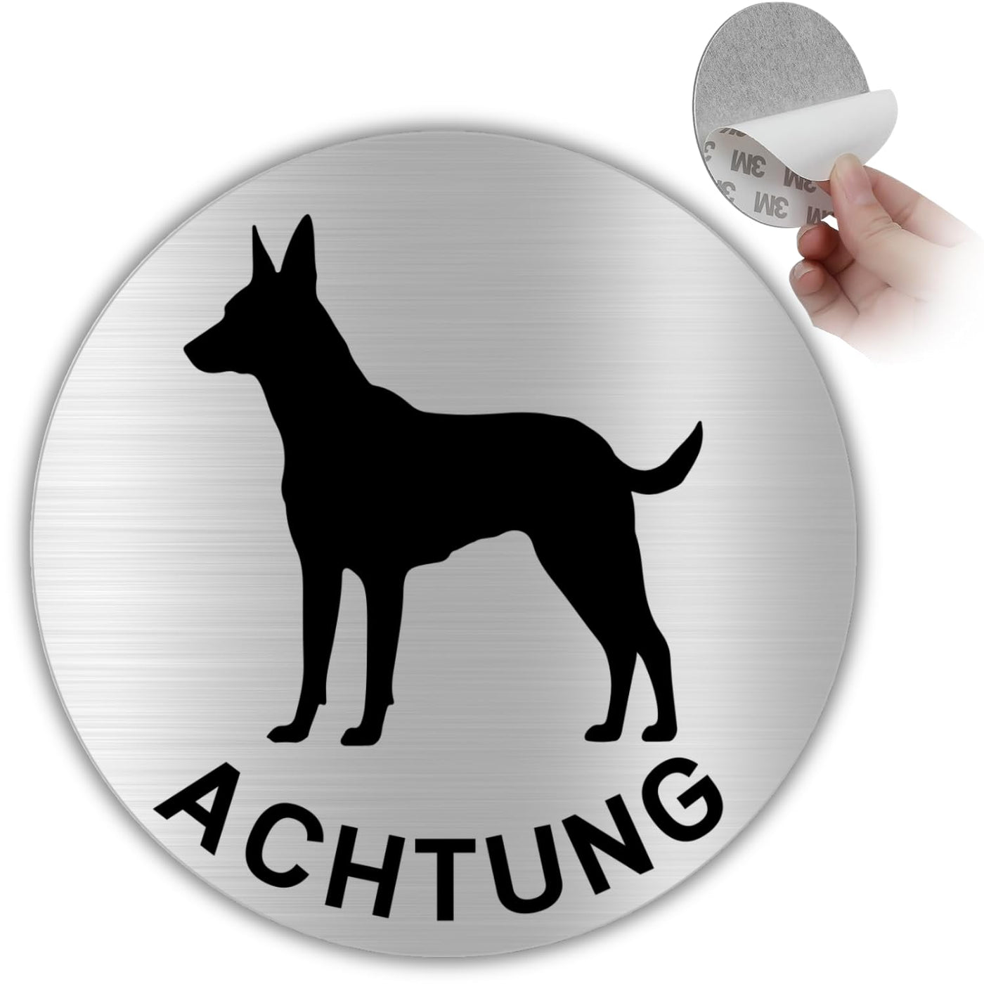 LEIASA | Selbstklebendes Schild Vorsicht vor dem Hund - Durchmesser Ø 