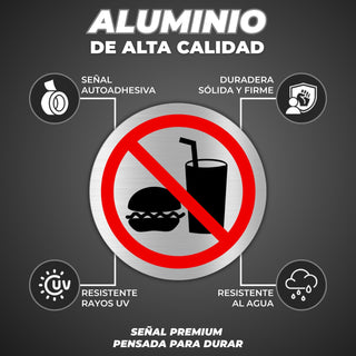 Schild Essen Verboten rund Aluminium Ø 10 cm | LEIASA
