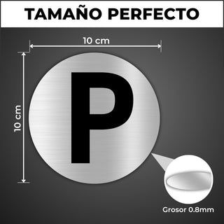 LEIASA | Panneau Parking Stationnement - 10x10 cm - Aluminium - Plaque