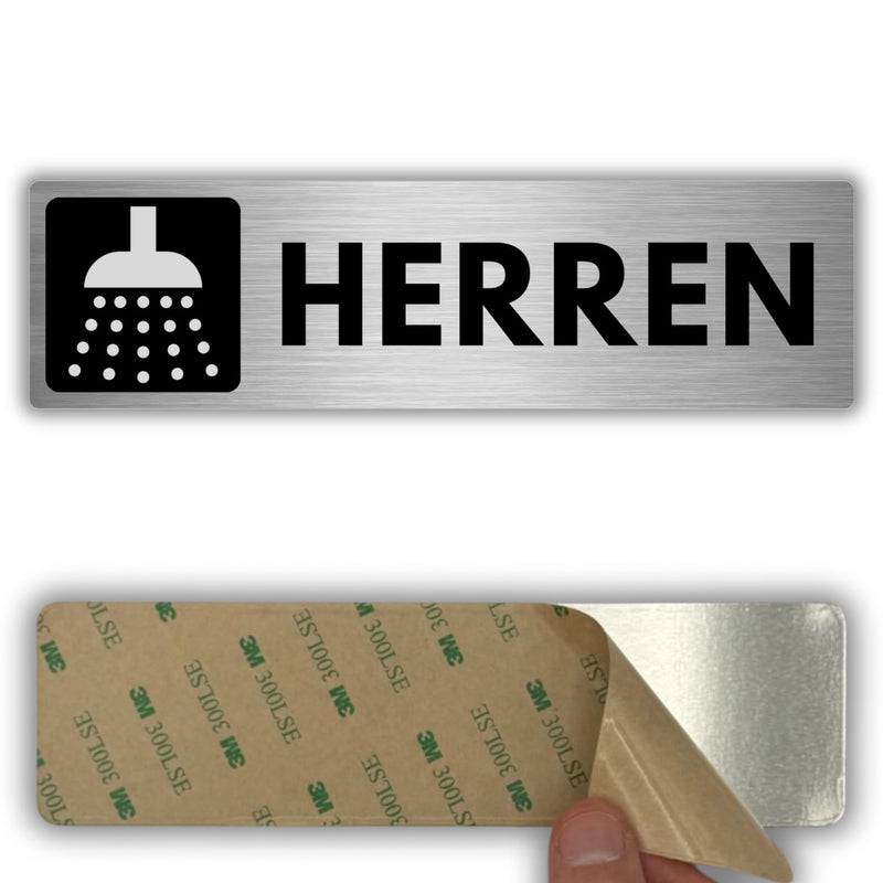 LEIASA | Schild Herren Dusche - 5x18 cm - Aluminium - Türschild Duschr