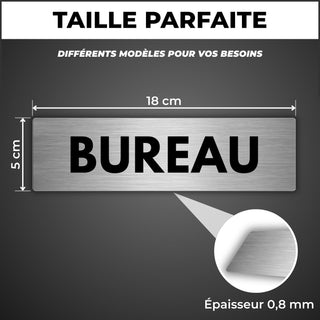 LEIASA | Plaque Bureau - 5x18 cm - Épaisseur 0,8 mm - Aluminium - Pann