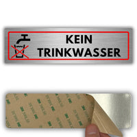 LEIASA | Schild Kein Trinkwasser - 5 x 18 cm - Stärke 0,8 mm - Aluminium - Selbstklebende Platte - Wasser Nicht Trinkbar - Hinweis - (Kein Trinkwasser 2)