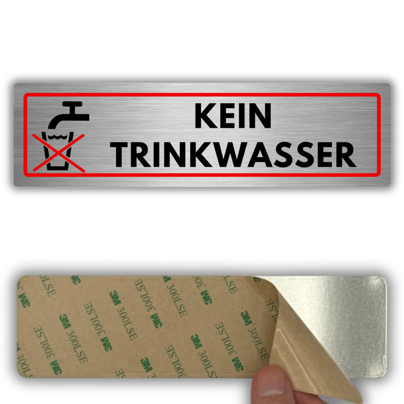 LEIASA | Schild Kein Trinkwasser - 5 x 18 cm - Stärke 0,8 mm - Alumini