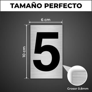 LEIASA | Numéro pour Maison - 6x10 cm - Aluminium - Chiffre Porte d'En