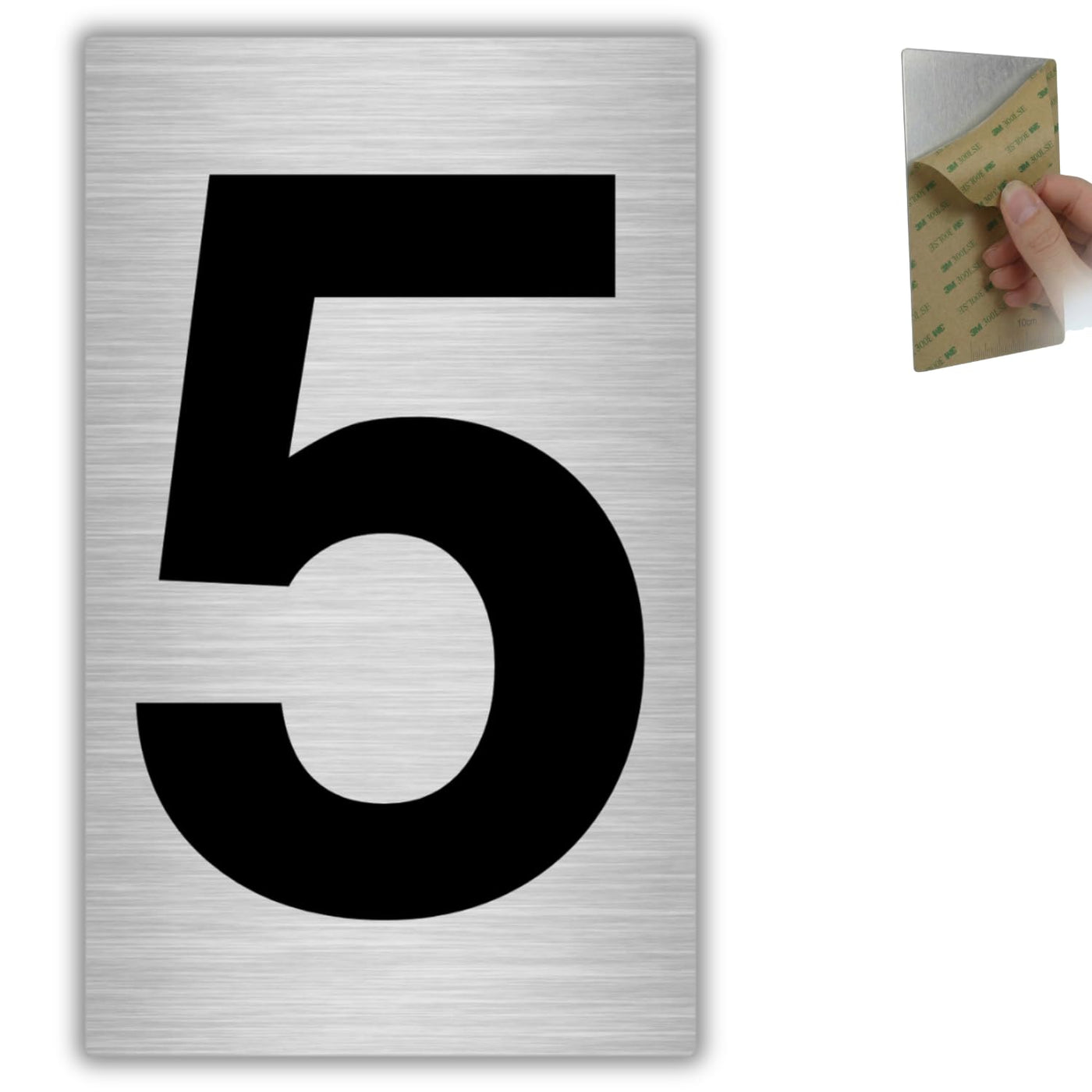 LEIASA | Hausnummer - 6x10 cm - Aluminium - Ziffernschild Eingangstür 