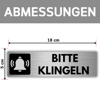 LEIASA | Selbstklebendes Schild Klingel drücken - 5x18 cm - Dicke 0,8 