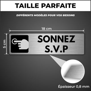 LEIASA | Panneau Adhésif Sonner à la Porte - 5x18 cm - Épaisseur 0,8 m