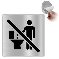 LEIASA | Selbstklebendes Kein Papier in die Toilette werfen Schild - 10x10 cm - 0,8 mm Dicke - Aluminium - WC Schild - Verbotsschild Papier im WC (Kein Papier Einwerfen Schild)