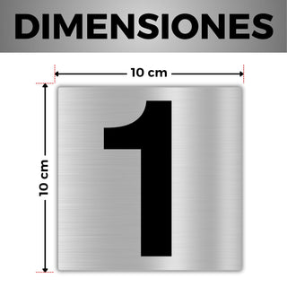 Numero Civico Adesivo - 10x10 cm - Nº 1 - Numero Appartamento Hotel - 
