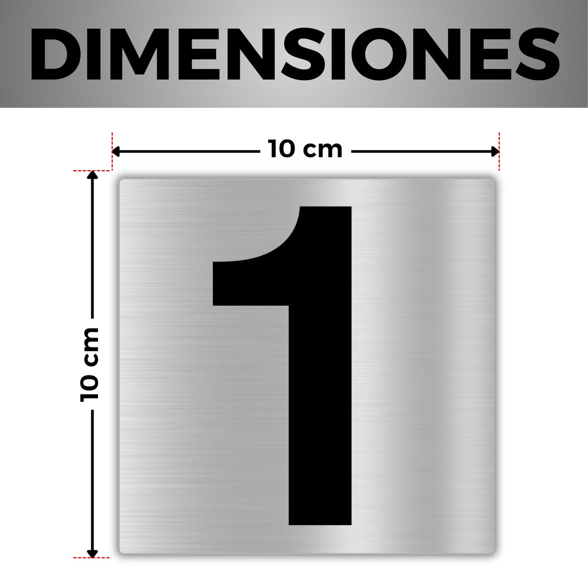 LEIASA | Numéro Maison Adhésif - 10x10 cm - Aluminium - Plaque Apparte