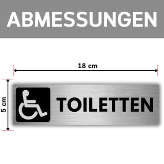 LEIASA | Selbstklebendes Schild WC für Behinderte - 5x18 cm - Dicke 0,