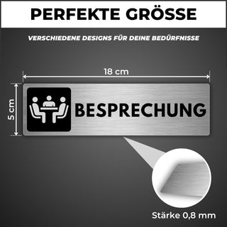 LEIASA | Schild Besprechungsraum - 5x18 cm - Aluminium - Türschild Kon