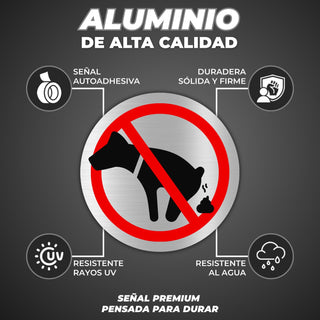 LEIASA | Cartello Deiezioni Canine · Alluminio Ø 10 cm