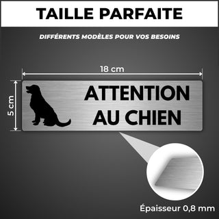 LEIASA | Panneau Adhésif Attention au Chien - 5x18 cm - Épaisseur 0,8 