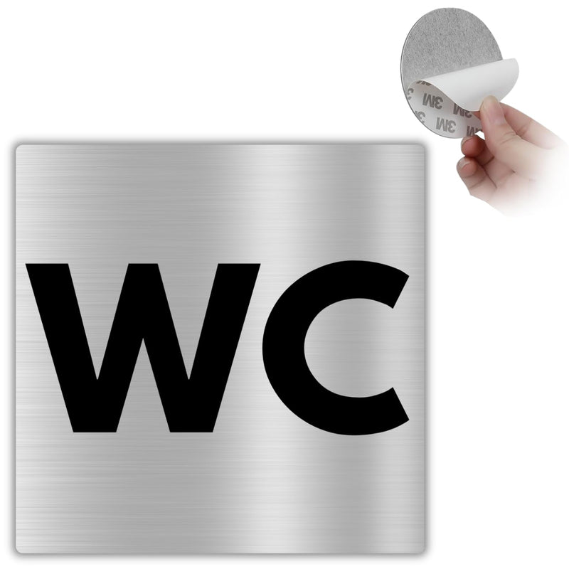 LEIASA | Schild WC - 10x10 cm - Aluminium - Hinweisschild Toilette - T