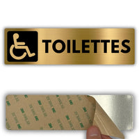 LEIASA | Panneau Toilettes PMR - 5x18 cm - Aluminium - Épaisseur 0,8 mm - Résistant aux intempéries - Impression UV