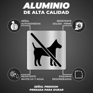 LEIASA | Schild Hunde Verboten - 10x10 cm - Aluminium - Hinweisschild 
