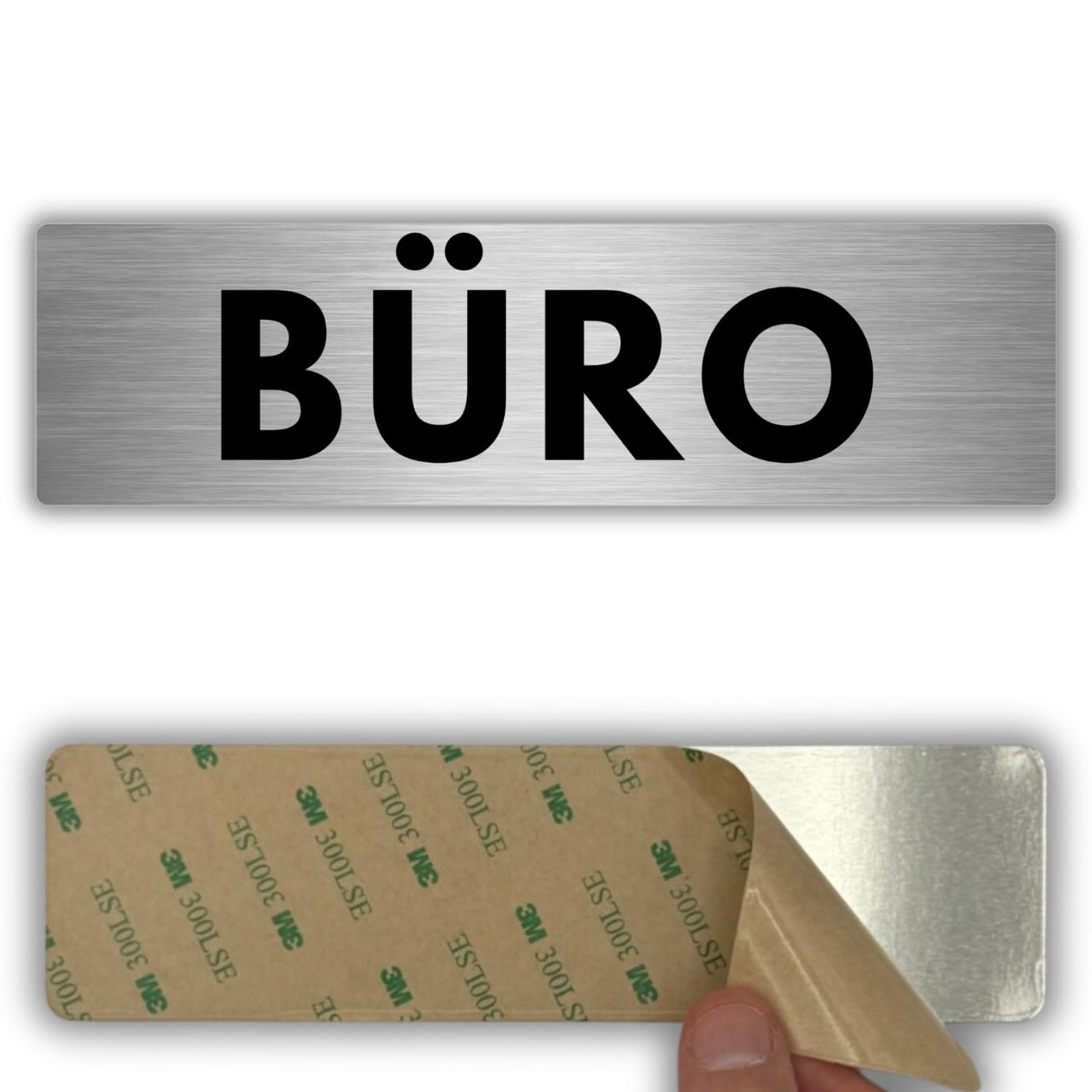 LEIASA | Schild Büro - 5 x 18 cm - Stärke 0,8 mm - Aluminium - Selbstk