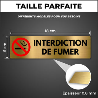 LEIASA | Panneau Interdiction de Fumer - 5x18 cm - Aluminium - Non Fum
