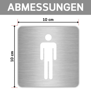 LEIASA | Selbstklebendes WC-Schild für Herren - Dicke 0,8 mm - 10x10 c