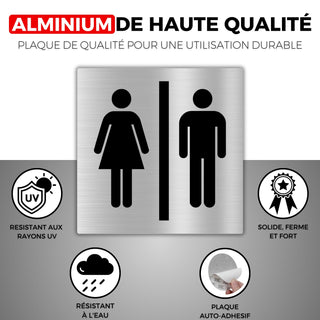 LEIASA | Panneau Autocollant Toilettes Homme et Femme - 10x10 cm - Épa