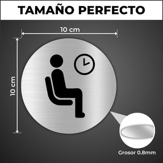 LEIASA | Panneau Salle d'Attente - Ø 10 cm - Aluminium - Accueil Visit